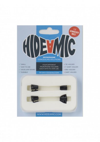 MKE 2 Hide-a-mic set 4 different holders in case, Black
